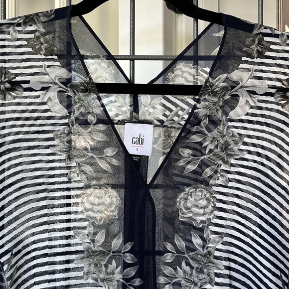 CAbi NWOT Women’s Size S Navy/Gray Sheer Tunic/Cover-up. - Picture 2 of 16